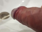 Wake up in the morning with dark and pee in a sink. POV