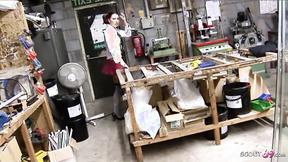 ”Tiny Dorm Babe Roxanne Seduce To Rough Ass Pumping MMF Fuck”