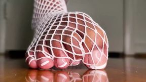 Dirty Feet Domination in Fishnets: A French Flicker of Pink Flesh