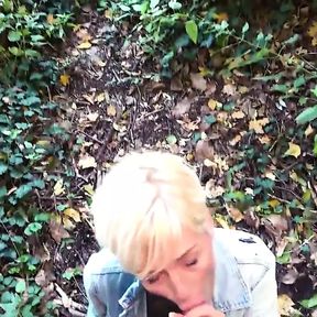 Real outdoor blowjob with amateur slut with pixie cut