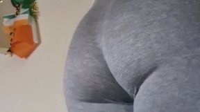 Grey Leggings Domination Farting