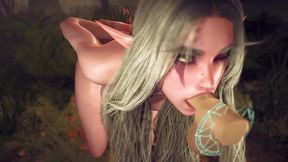 elf fell in a magic dick gangbang trap in the forest - 3d porn