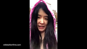 Chinese Teen stars in Bollywood Spectacular and then flashes big breasts outdoors in the rain