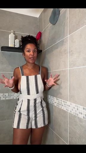 From Dry to Wet Under a Shower Tease