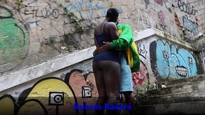 Black Latina MILF gets her big ass licked and fucked in broad daylight