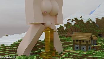 Villagers build giant dick with cum system for giant Jenny