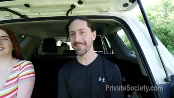 Wild Redhead Gets Her Creampie Audition on the Go