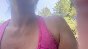 hiking, pissing and masturbating in the woods