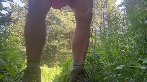 hiking, pissing and masturbating in the woods