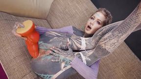 Alternative girl takes a hard anal pounding with toys, dick, and machine