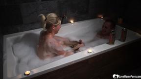 ”Couples Romantic Make Out Session In Bathtub & Cumswallow”