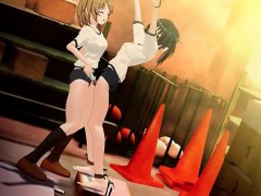 Tied up anime hentai girl gets cunt vibed hard