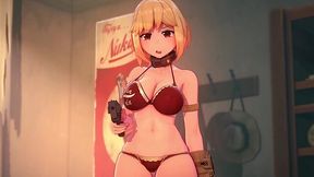 Cute Fallout girl shows her underwear to her bestie