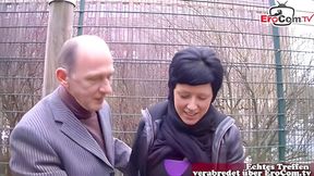 German Grandpa Flirts With Housewife On The Street And Fucks Her