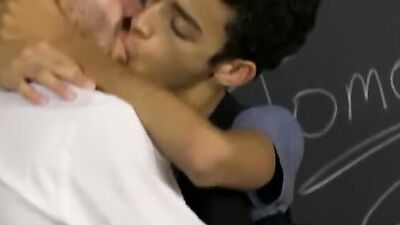 Twink is analyzed by a horny professor in the classroom