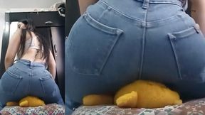Jeans Ass Sitting POV & FinDom: Stomping & Sitting On A Teddy Bear Like You