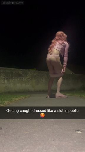 Sissy Slut Michelle Jolie almost caught dressed like a slut in public.