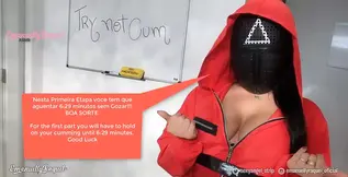 Hot Latina couple plays `Six Squid Game` while giving hot amateur blowjob