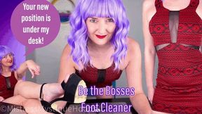 Be the Bosses Foot Cleaner - Femdom POV Foot Domination & Foot Worship with Mistress Mystique - WMV