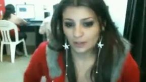 Lusty Indian chick gets naked  inside a cyber cafe