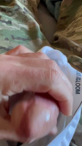Army soldier customizes some tighty whities for a follower   Clip 1