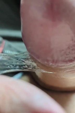 Playing with Lots of Precum Dripping Out of My Horny Dick with Moans and Cumshot