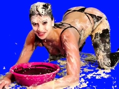 Compilation of kinky babes plastering themselves with pie