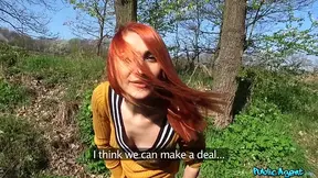 Amateur POV - Hot Redhead with Great Ass Gets Creampie in Public