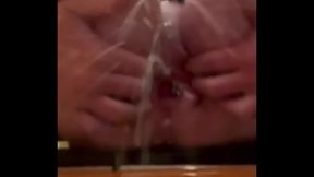 Squirting Pee strong stream after Orgasm by Rubbing my Pierced Clit