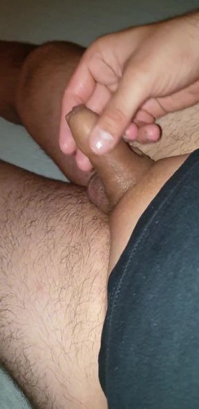 I'm playing with my uncut dick... My small dick gets Big and Hard   Clip 1