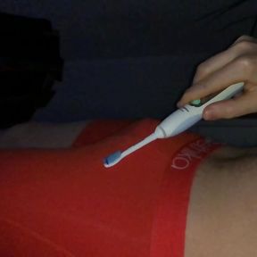 another toothbrush cumshot