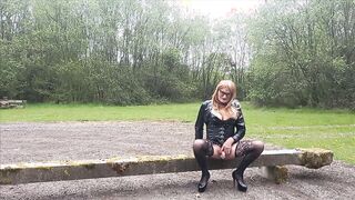 Crossdresser Outdoors - Milk Clyster and Milk Sploog