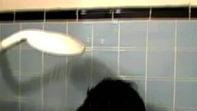 Amateur tattooed twink with a tan showers in classics porn