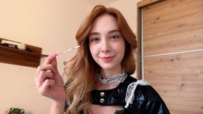 Pregnant redhead maid gets fucked hard again - Amateur POV