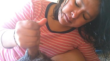 After the shower, a blowjob: that's what my stepsister tells me and asks me if I'm sure. It ends in creampie.