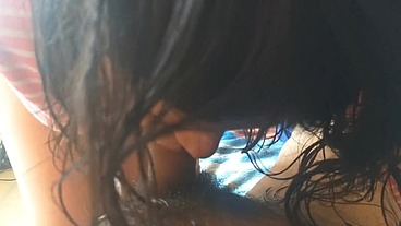 After the shower, a blowjob: that's what my stepsister tells me and asks me if I'm sure. It ends in creampie.