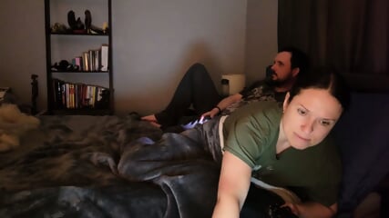 Petite teen's tiny frame struggling to handle a massive black rod