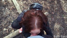 Spring Vacuum Blowjob in Public Park / Cum Swallow Outdoors