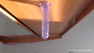 Russian guy fucks his beautiful tight ass hole with a big dildo