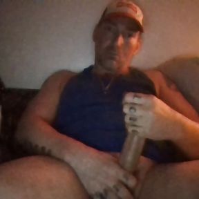 big dick ex con stroking  my big white dick