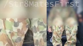 Aussie Taxi Driver Blows Straight Army Dad Raw and Messy