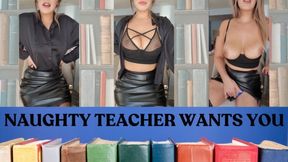 Naughty Milf Teacher In Leather Skirt Teases And Masturbates In Front Of Her Students Dad - Naughty Teacher
