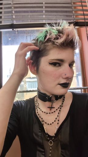 Punk rocker with green hair