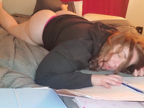 BBW Student Masturbates Instead of Doing Homework - Kinky Katie