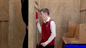 Servicing Big Step father Cock At The Confessional Gloryhole