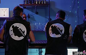 Small cock shemale Khloe Kay sex with a biker boy after they met in a bar