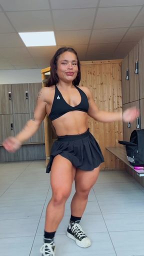 Female bodybuilder in gym
