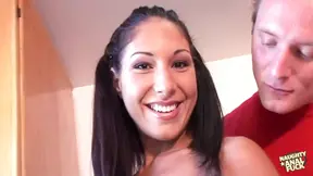 Brunette PAWG eagerly licks her ass and swallows