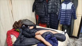 Handjob And Cumshot With My Down Jacket