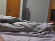 Chubby teen solo masturbation while mom is in next room